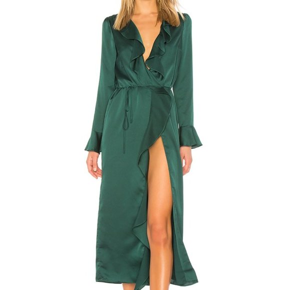 TULAROSA Michelle Robe EMERALD XS - Picture 2 of 3
